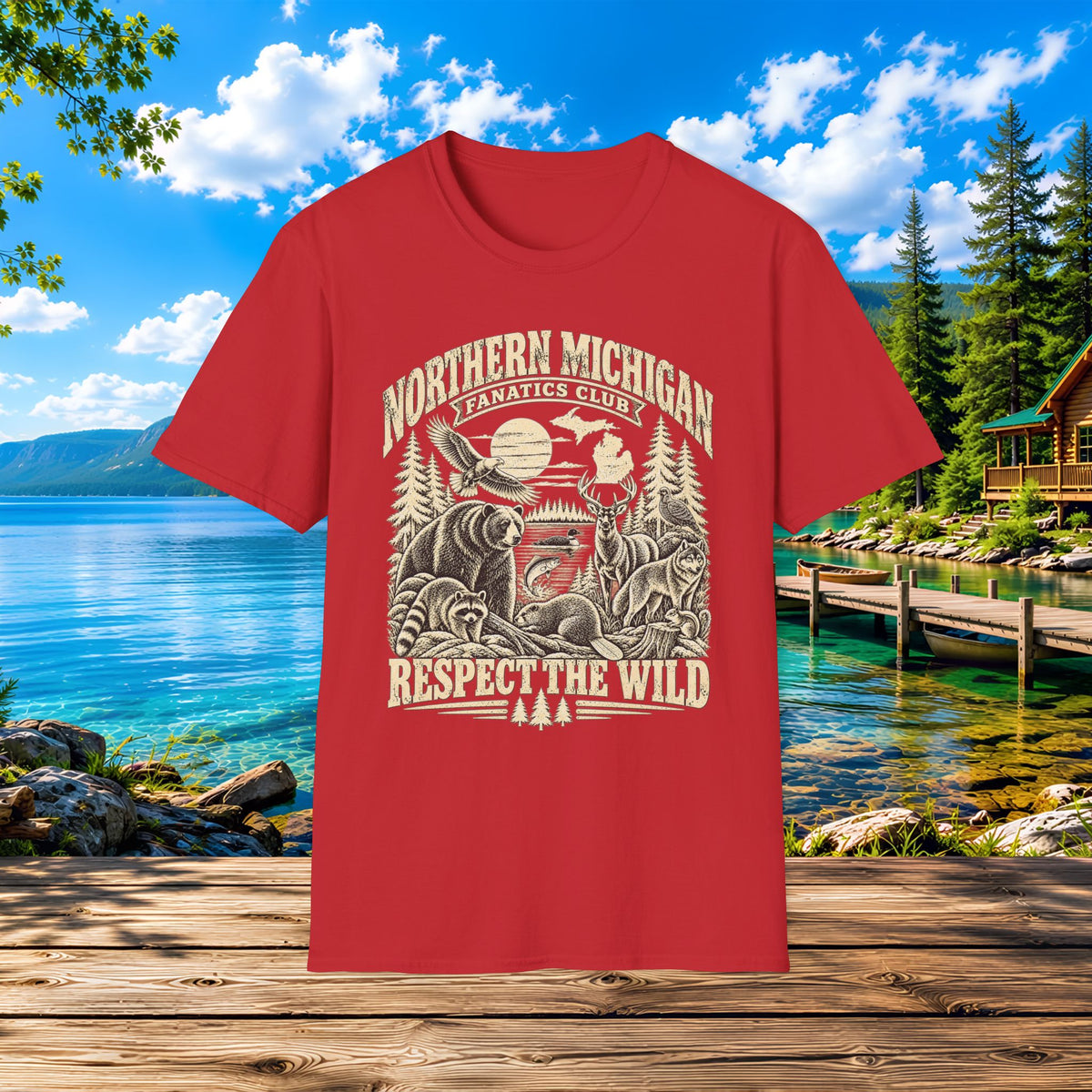 Northern Michigan Wildlife T-Shirt — 'Respect the Wild' Outdoors Tee
